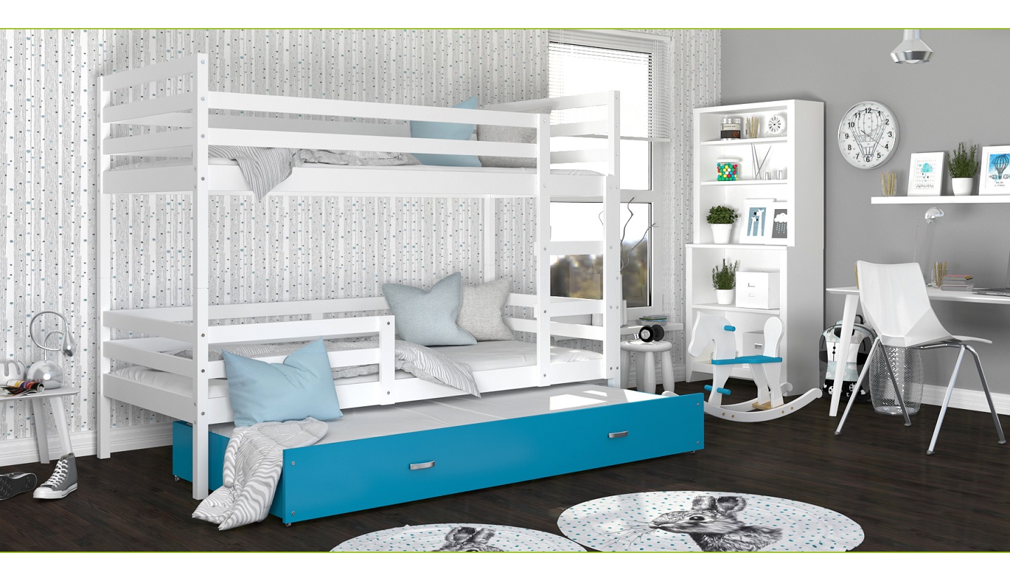 Dviaukštė trivietė lova Jacek-3 80x190