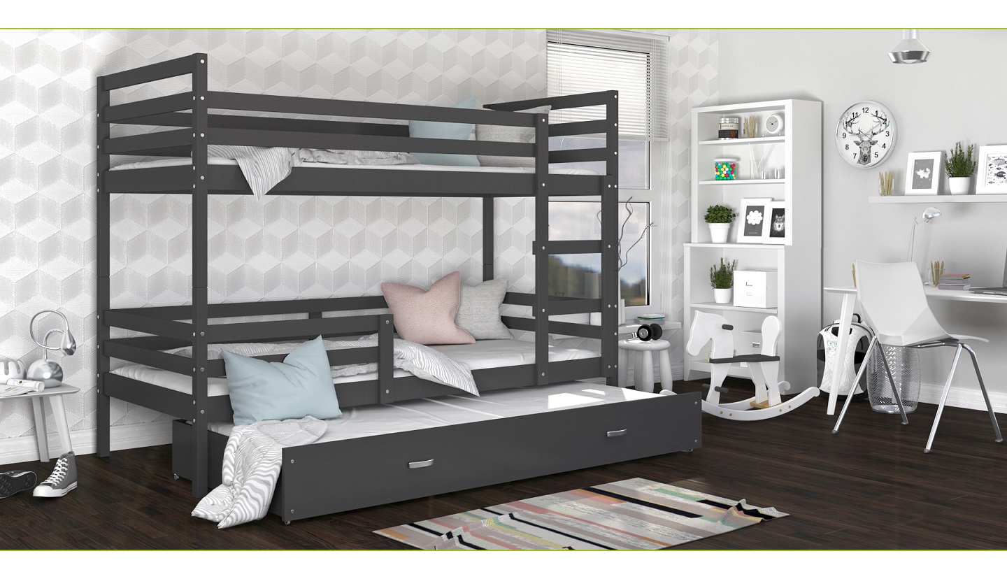 Dviaukštė trivietė lova Jacek-3 80x190 - Image 3