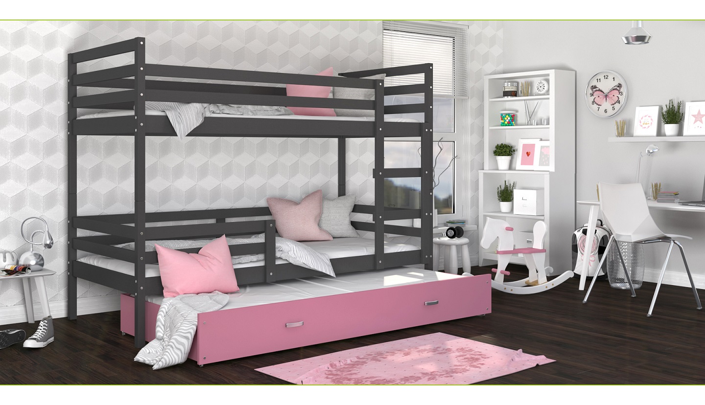 Dviaukštė trivietė lova Jacek-3 80x190 - Image 4