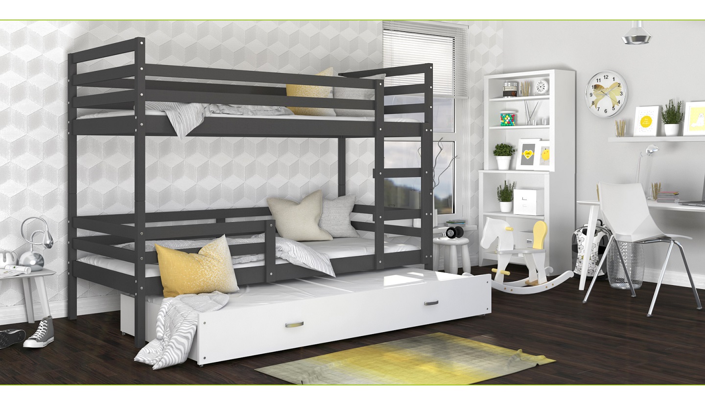 Dviaukštė trivietė lova Jacek-3 80x190 - Image 6