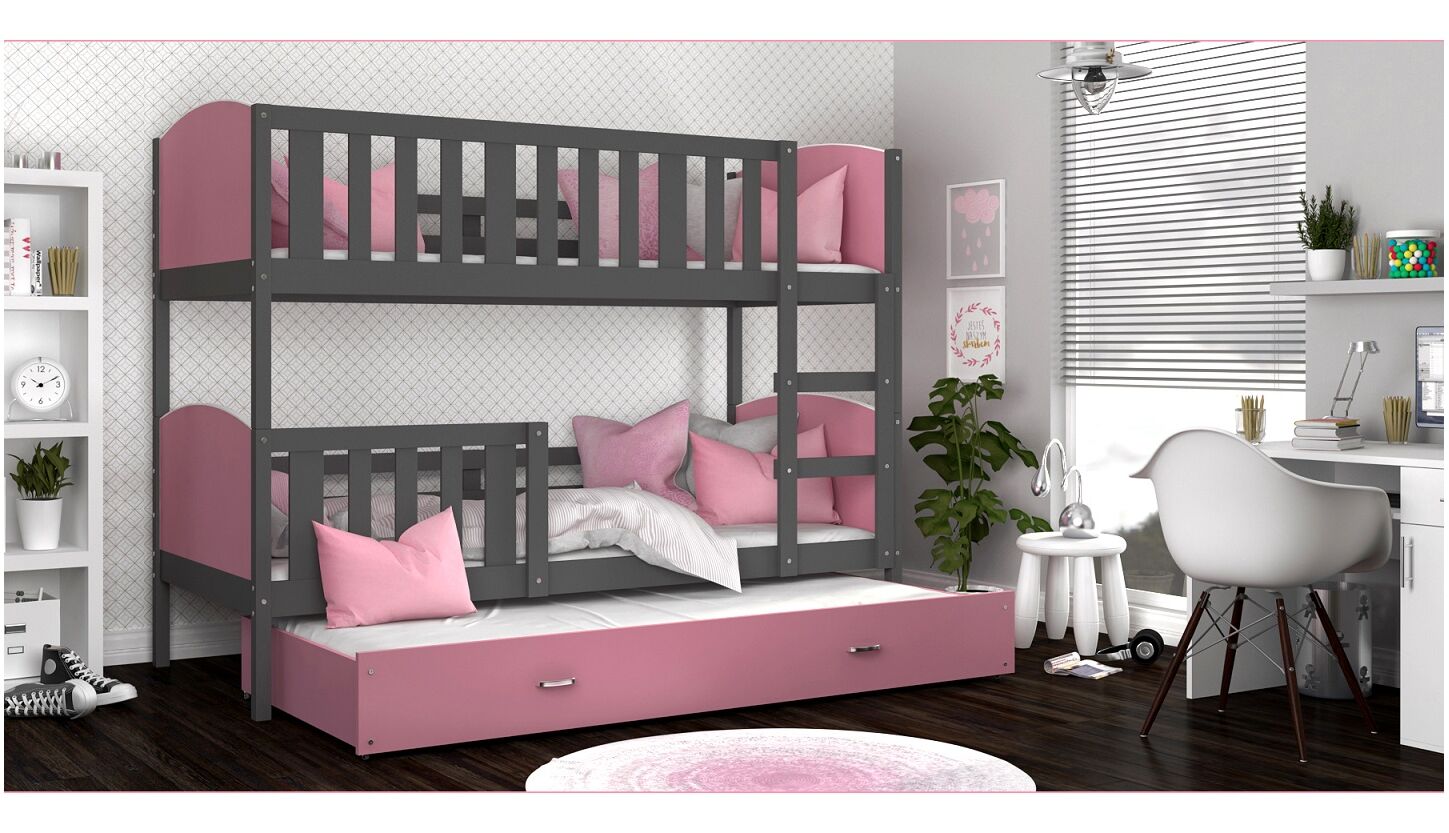 Dviaukštė trivietė lova Tami-3 80x190 - Image 6