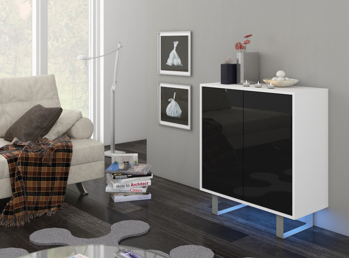 Balta   juoda blizgi