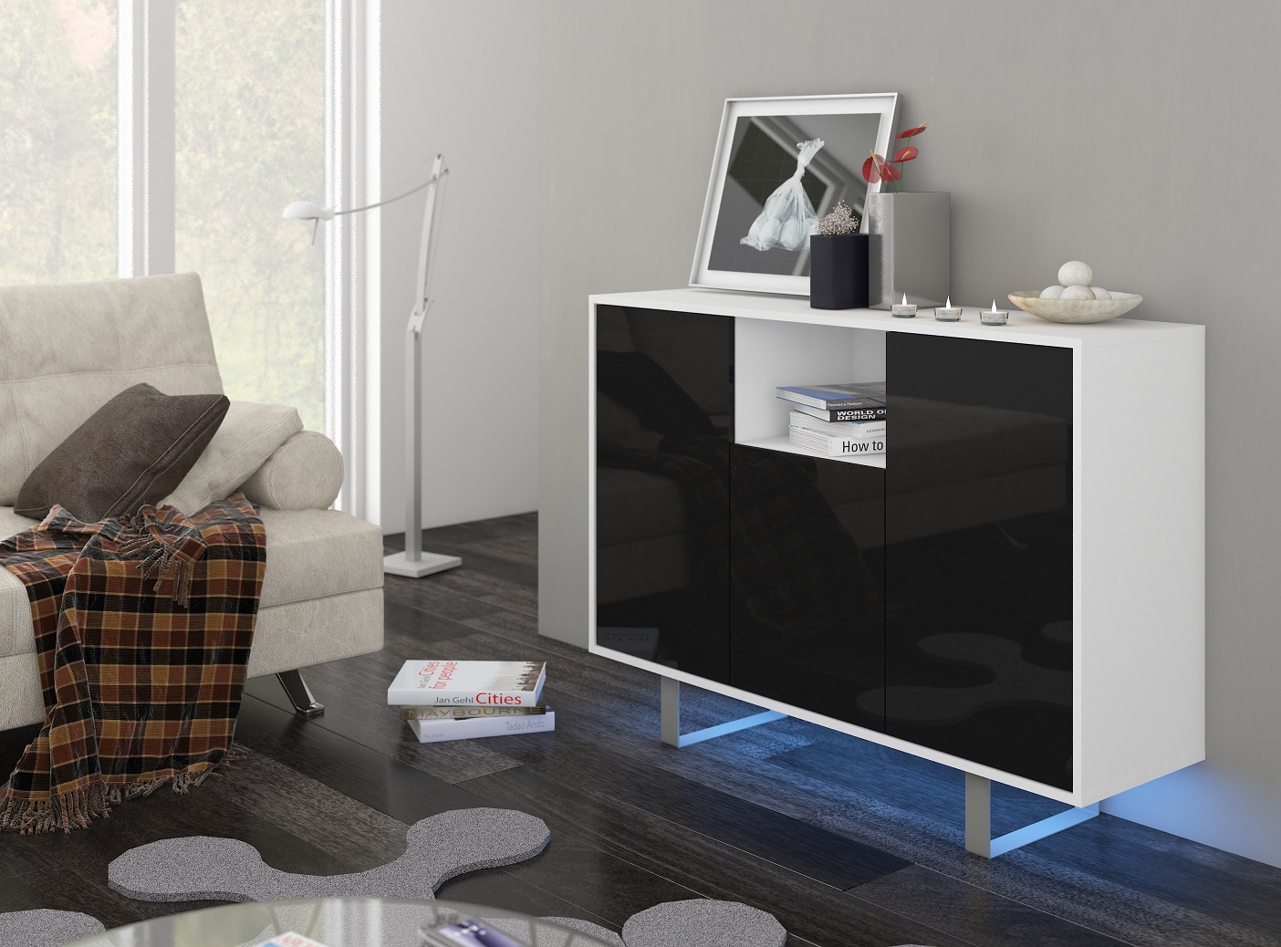 Balta   juoda blizgi