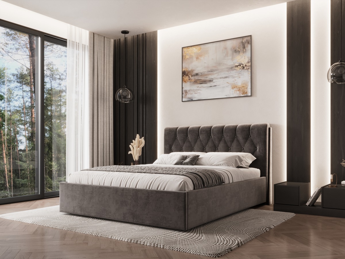 Lova Imperija su patalynės dėže ir metalinėmis grotelėmis - Image 7