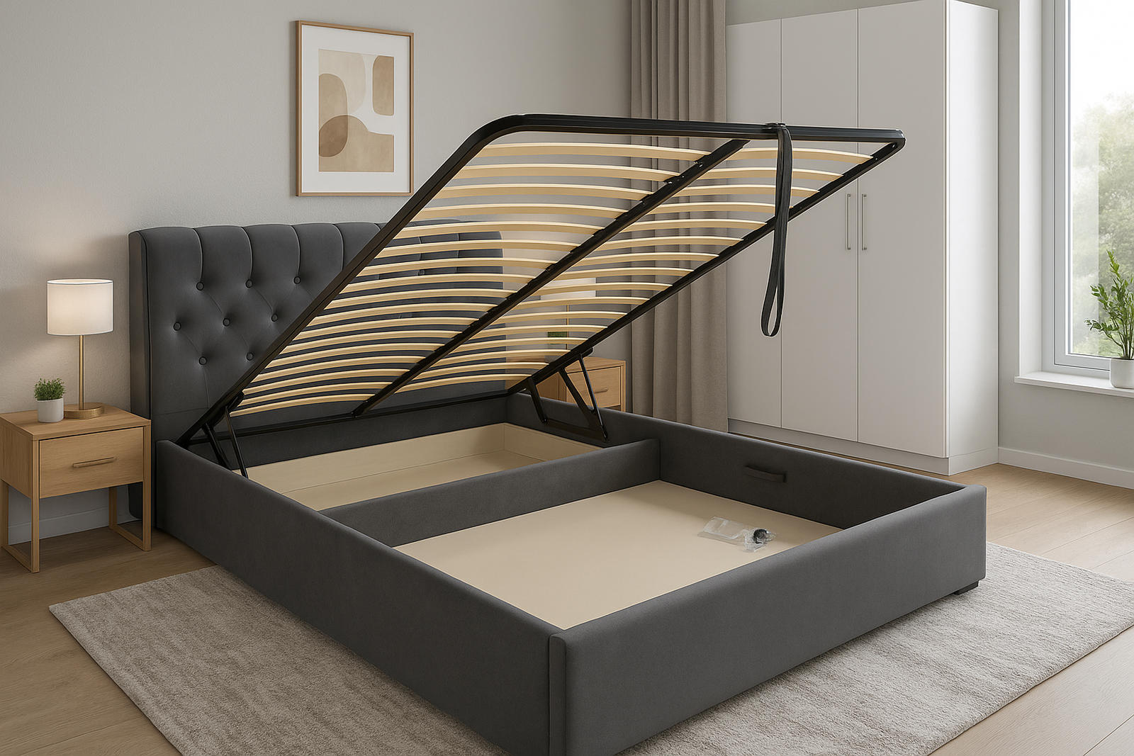 Lova Imperija su patalynės dėže ir metalinėmis grotelėmis - Image 2