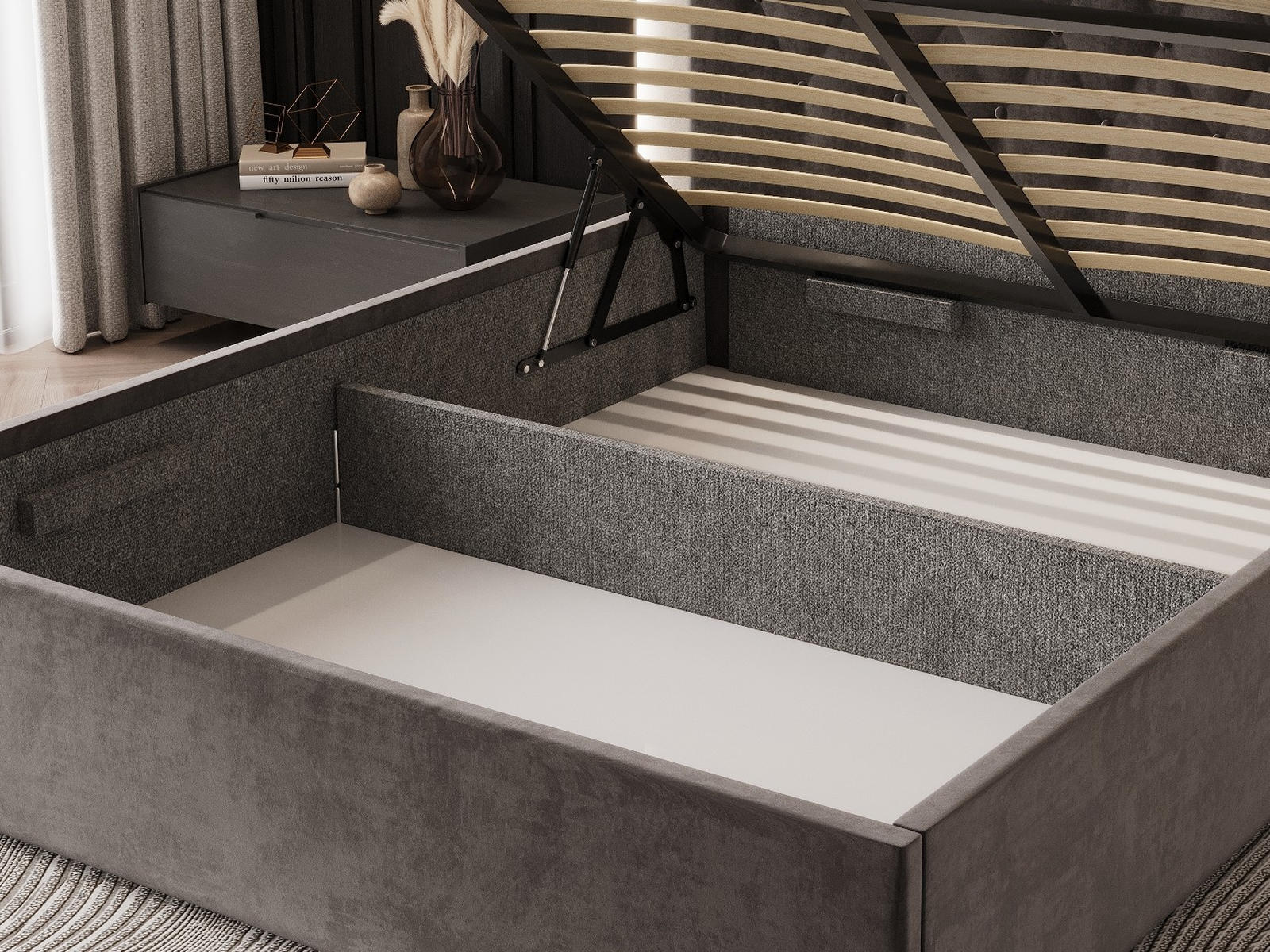 Lova Imperija su patalynės dėže ir metalinėmis grotelėmis - Image 5