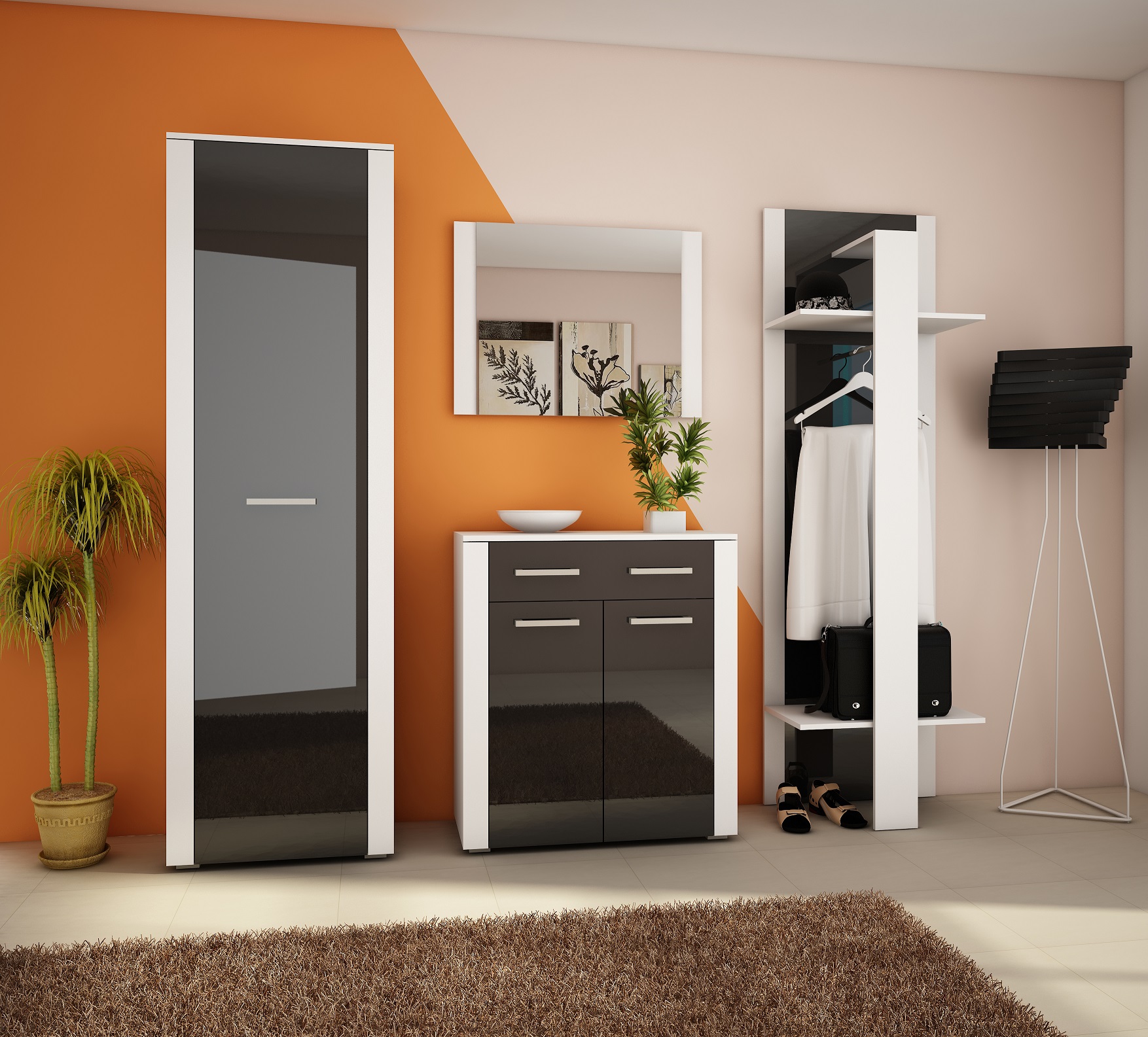 Balta   juoda blizgi