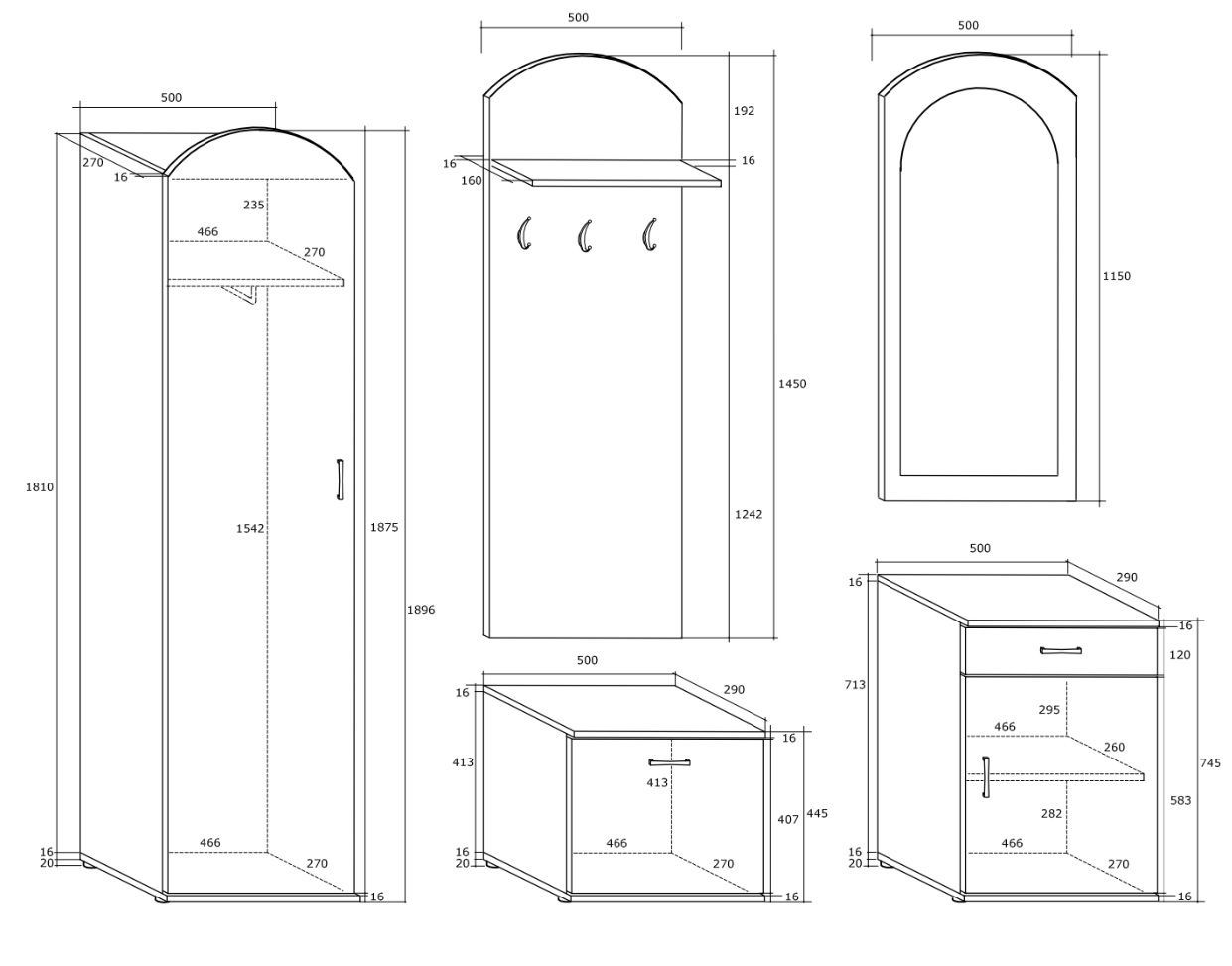 Prieškambario komplektas Cross 2 - Image 3