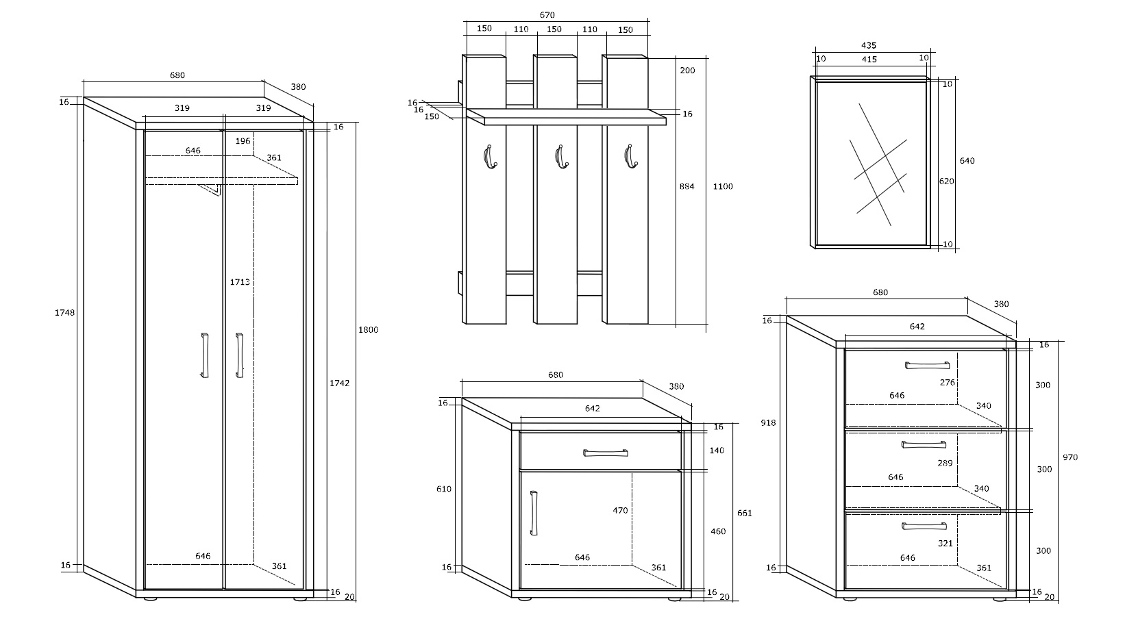 Prieškambario komplektas Cross 3 - Image 6