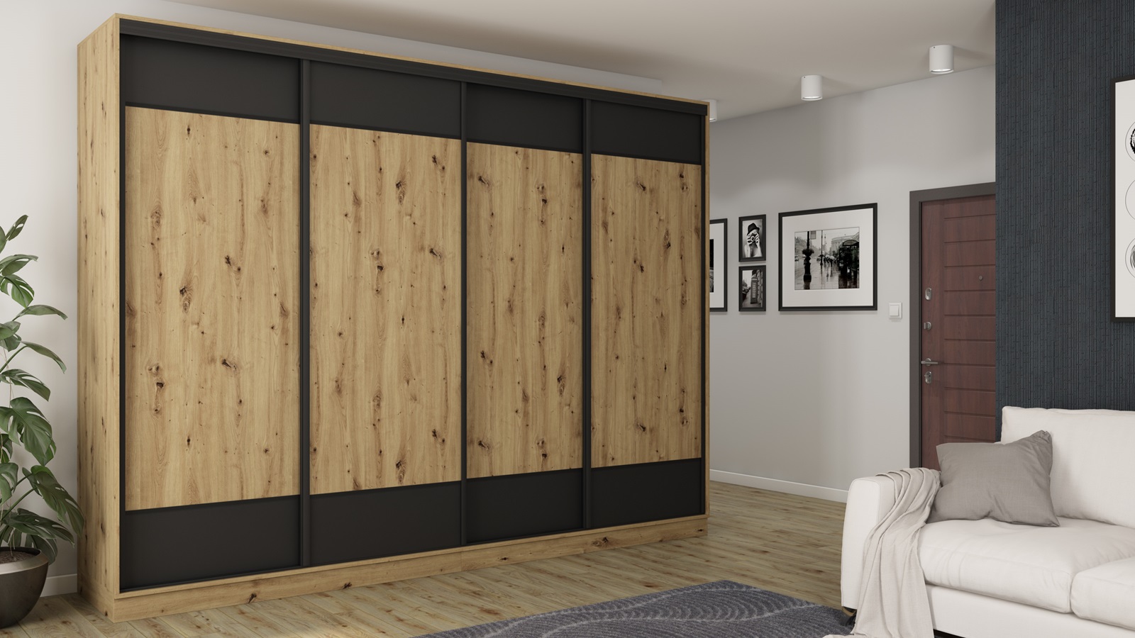 Artisan ąžuolas juoda juoda