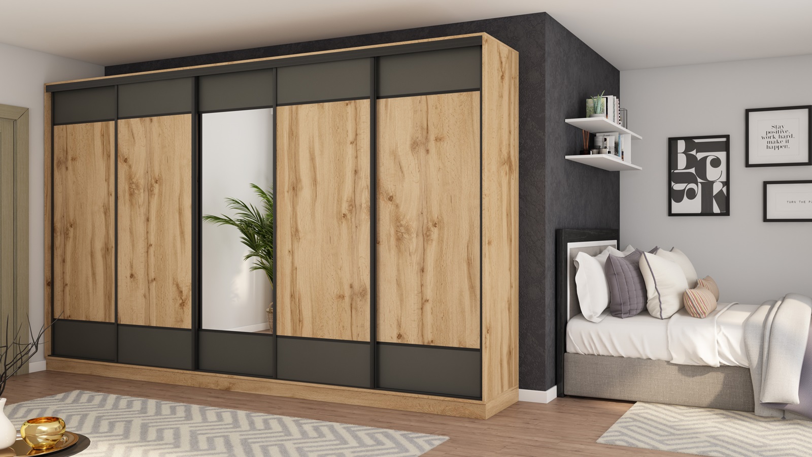 Wotan ąžuolas   grafitas   juoda