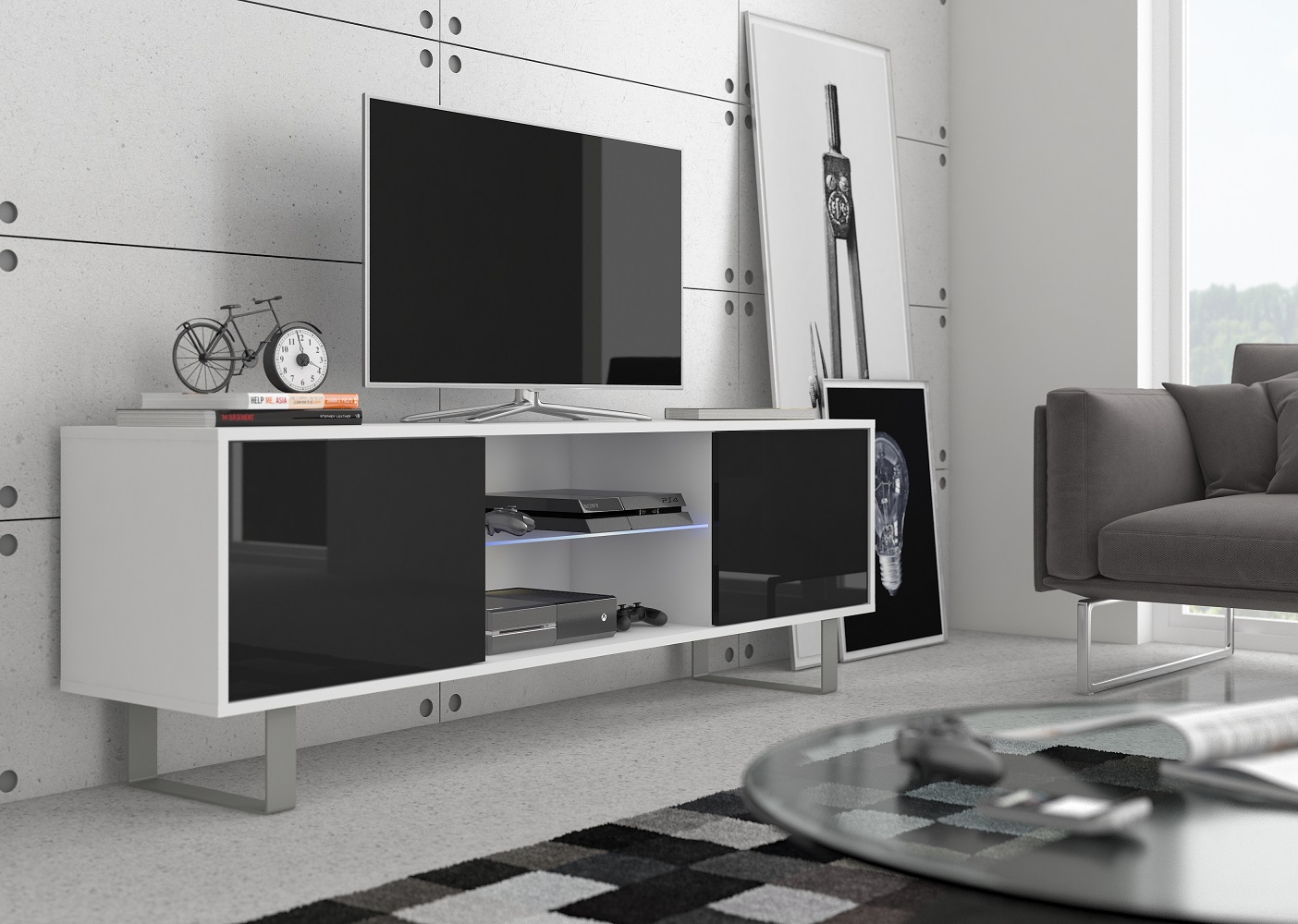 Balta   juoda blizgi