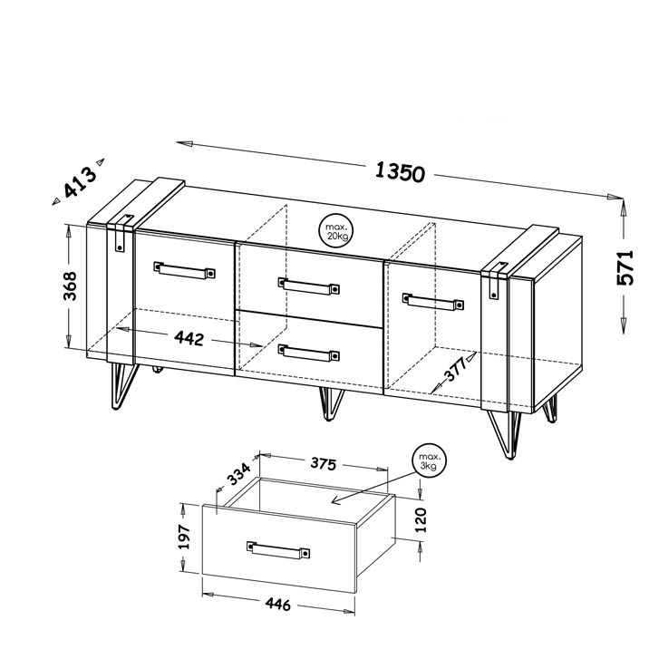 Svetainės komplektas Lofter A - Image 5