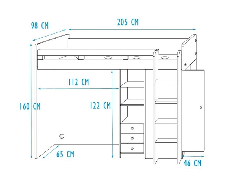 Dviaukštė lova Unit - Image 6