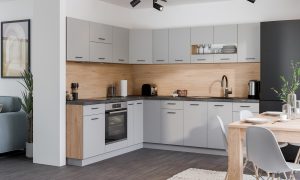 Kampinis virtuvės spintelių komplektas Pati 460