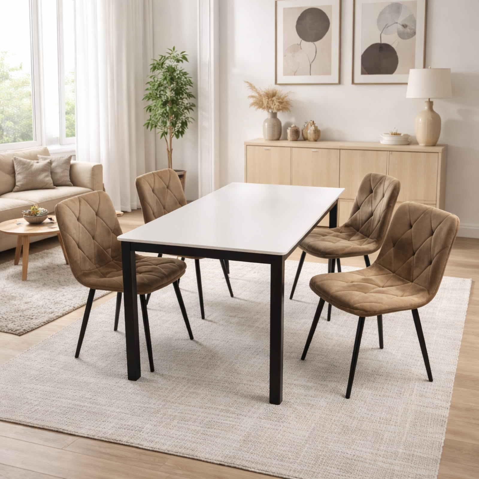 Stalo ir kėdžių komplektas DT-25022 su TOM VELVET 5012S