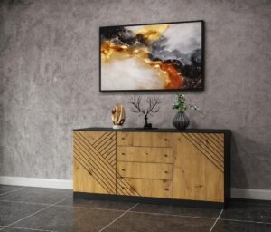 Komoda Bristol 2D4S artisan ąžuolas antracito