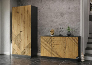 Prieškambario komplektas Bristol artisan ąžuolas antracito