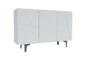 Spintelė Fantazija 3D balta blizgi MDF fasadas