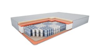 Čiužinys Elite Strong su pilkos ir baltos spalvos užvalkalu