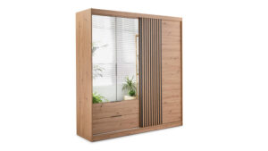 Spinta Majorka 203 Artisan ąžuolas juoda su veidrodžiu